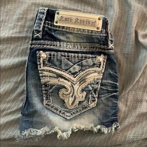 Rock revival jean shorts